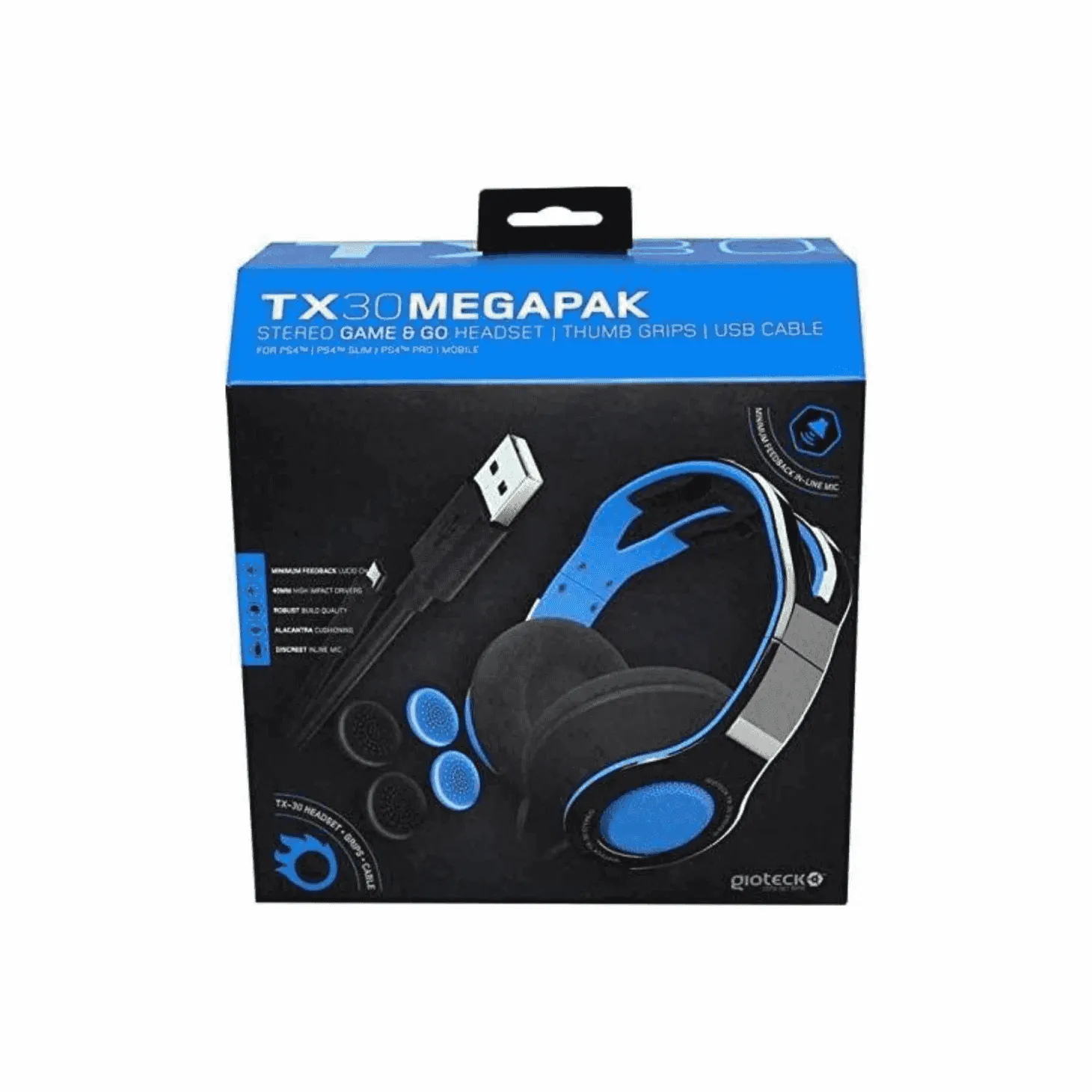Auricular Gioteck TX30 Azul y Negro Wired