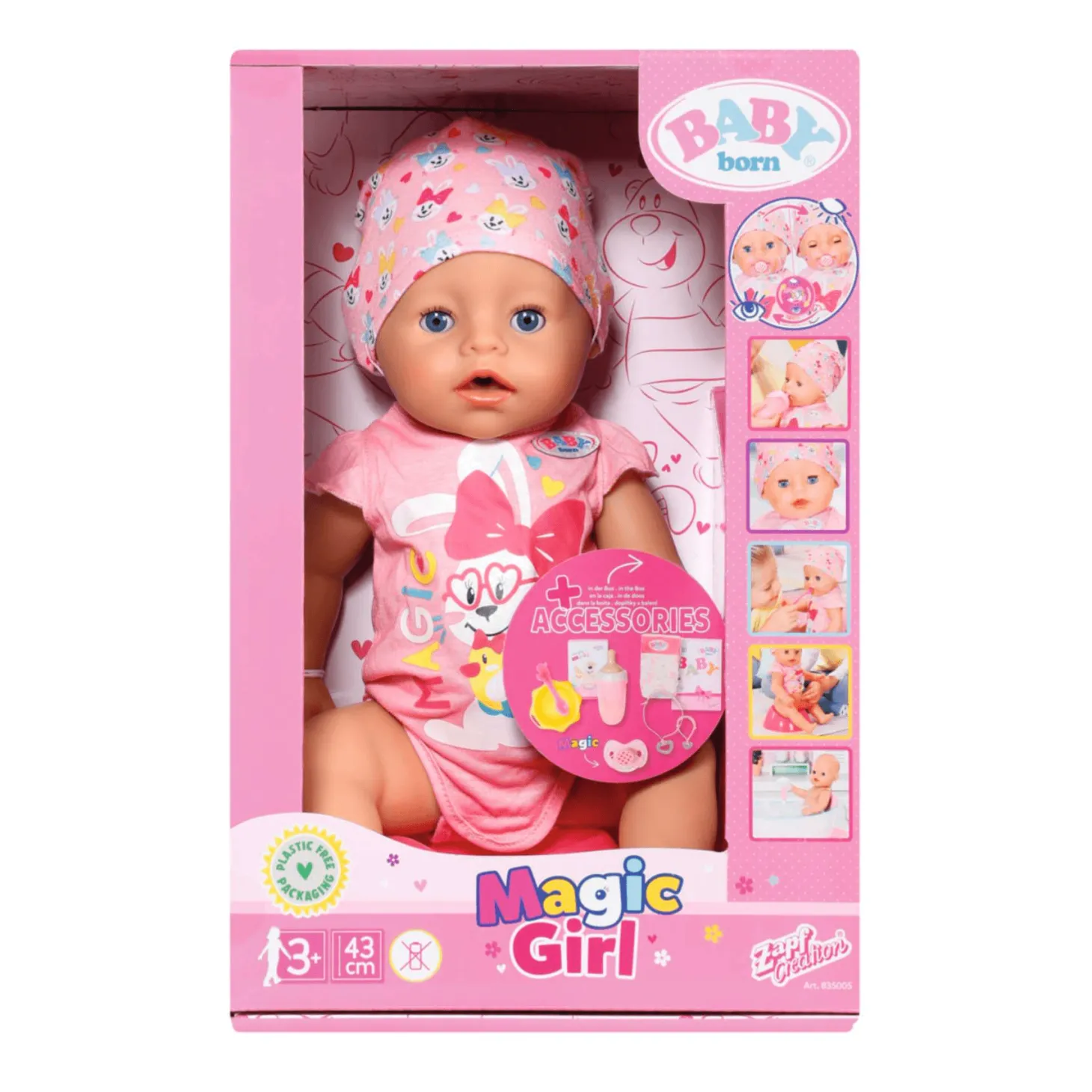 Baby Born Magic Muñeca Niña Vestido Rosa 43Cm