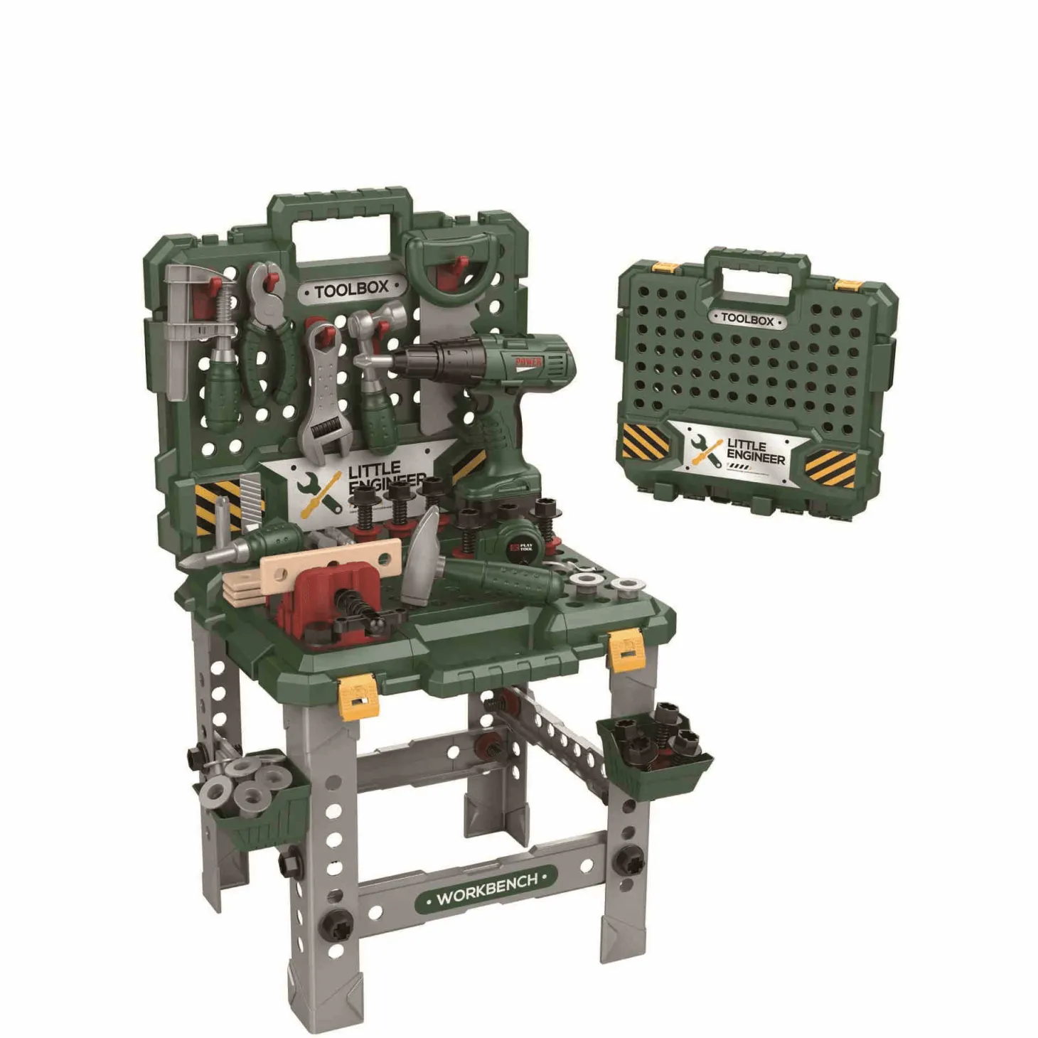 Banco de herramientas Role Planet - Set de 98 piezas para juego de imitación