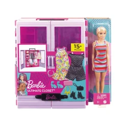 Barbie Fashionista Armario portátil con Muñeca y complementos 3 años
