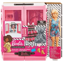 Barbie Fashionista Armario Portatil con Muñeca y Complementos