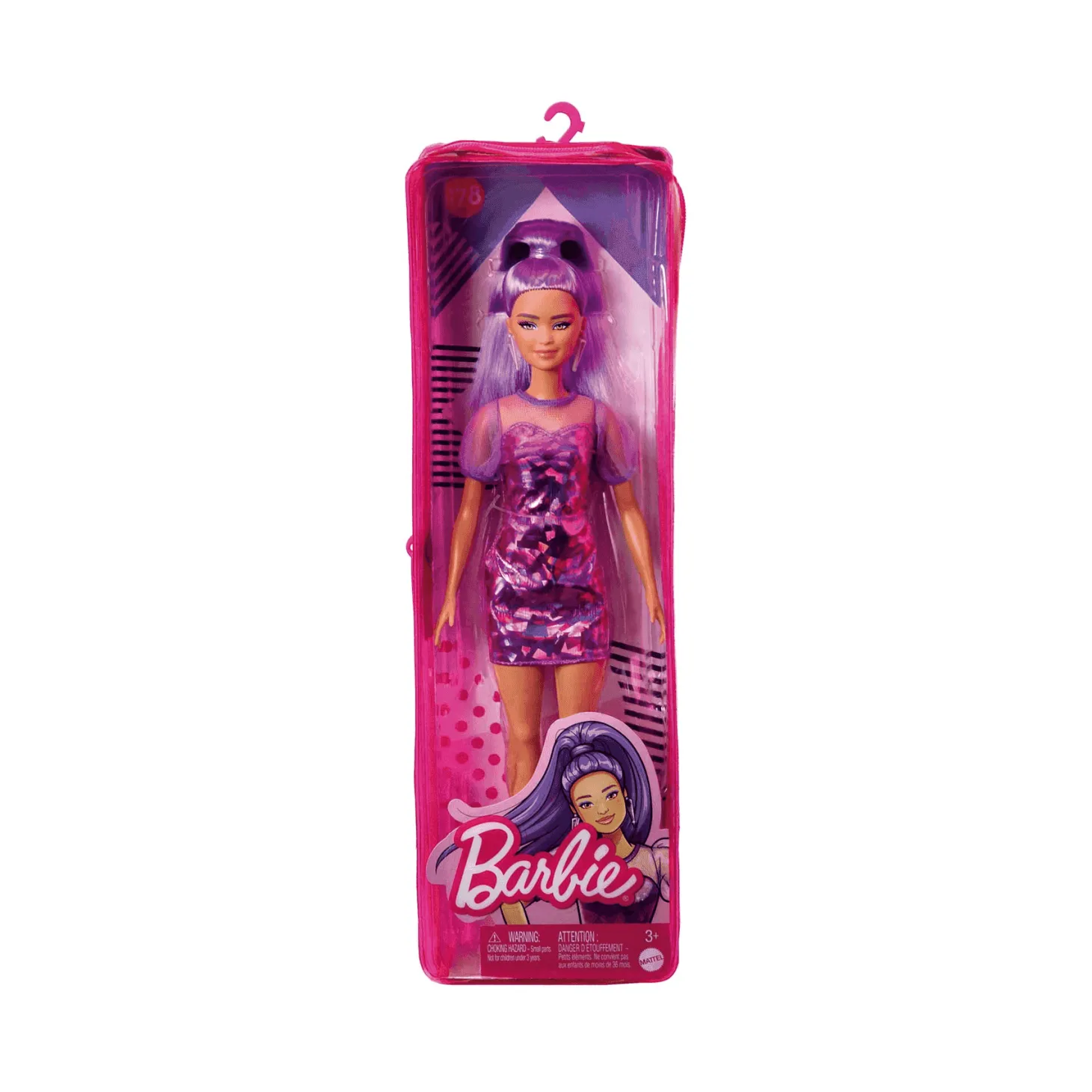 Barbie Fashionista Muñeca Morada Monocromática