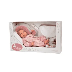 Bebé Reborn Arias 40 cm Manuela rosa con bolso