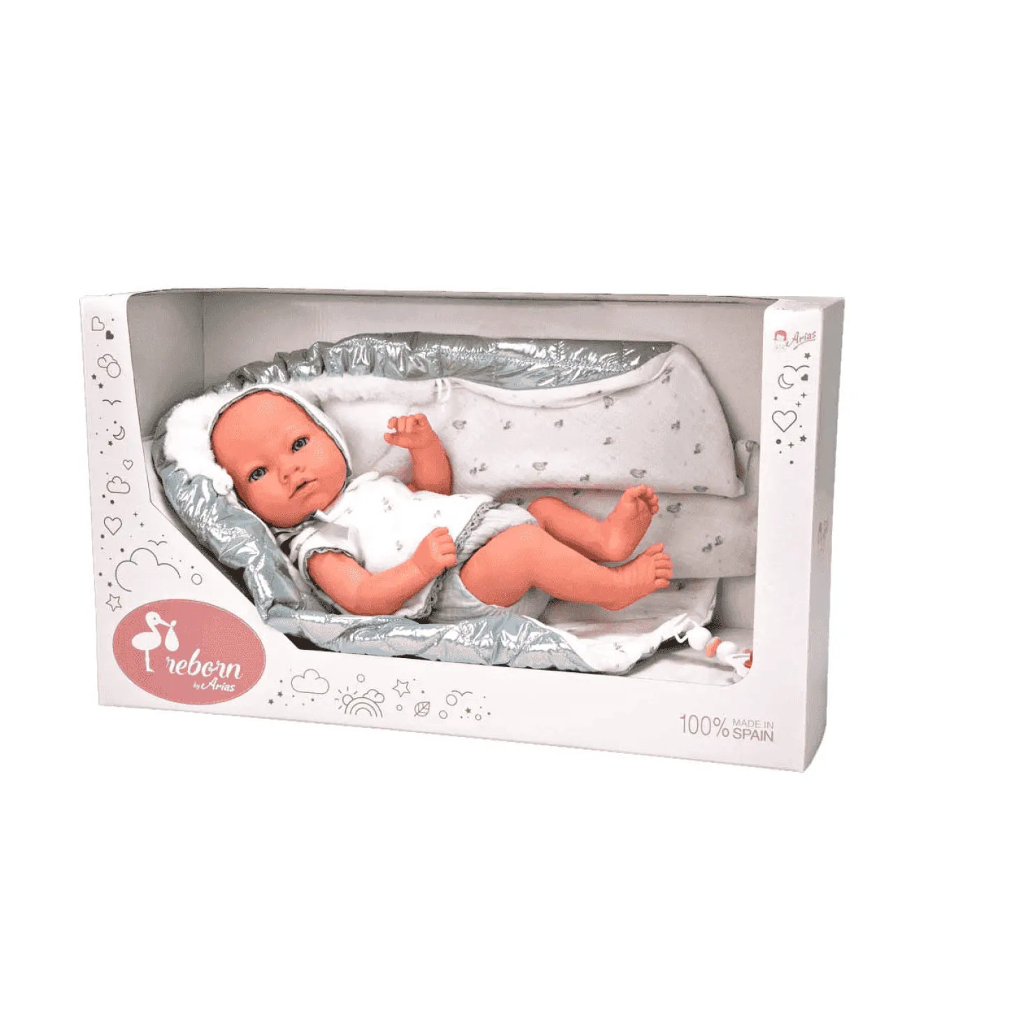 Bebé Reborn Borja gris con Manta 38 cm