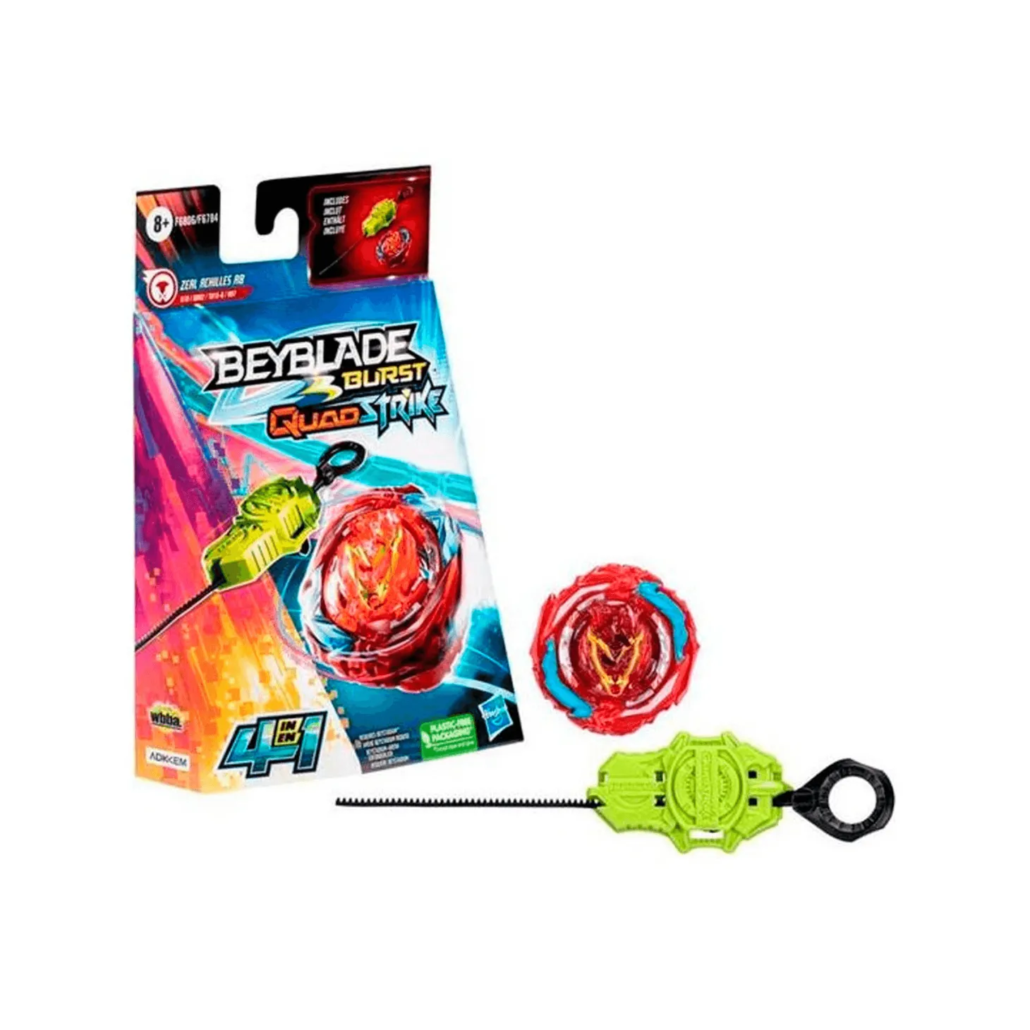 Beyblade Burst Quadstrike - Kit Inicial Con Zeal Achilles A8
