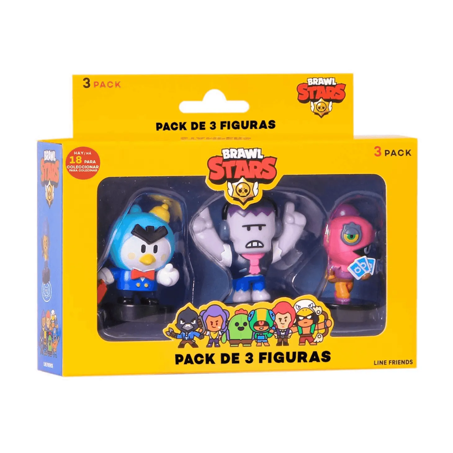 Brawl Stars Pack de 3 Figuras en Caja Diferentes Modelos