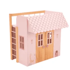 Cama-Casita Nature rosa para muñecas