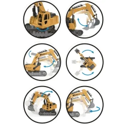 Camión grúa con excavadora Juguete Motor Planet