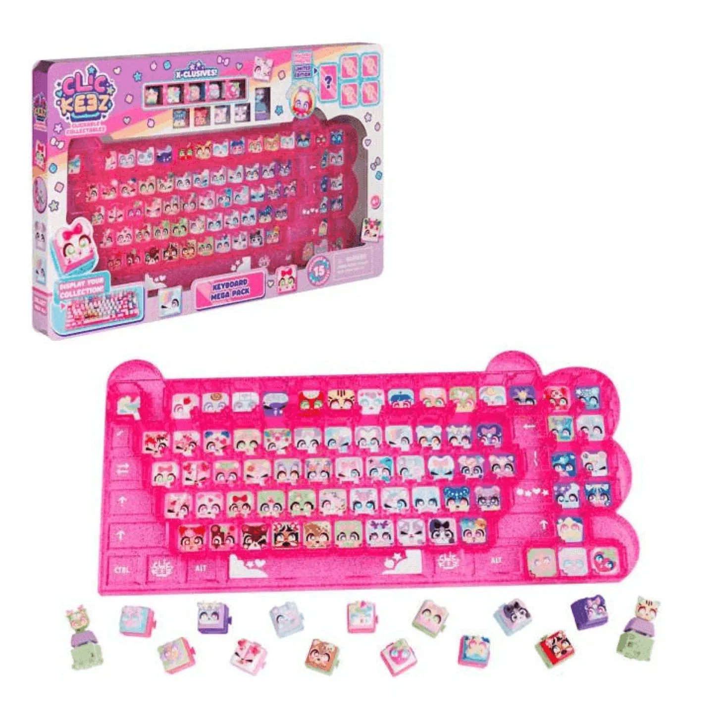 Clickeez Teclado Mega Pack – Set coleccionable de teclas divertidas para personalizar