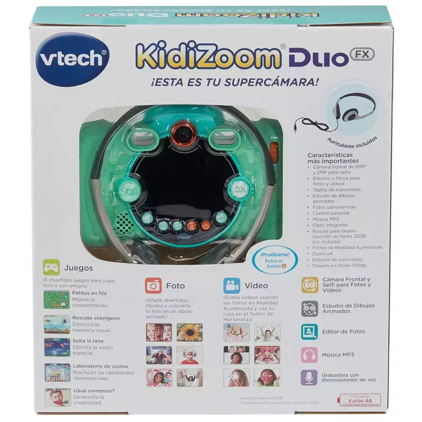 Cámara Kidizoom Duo FX 12 en 1 Aguamarina