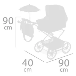 Coche De Muñeca 3X1 Plegable Para Muñecas De Hasta 48 Cm Con Sombrilla De Cuevas Toys