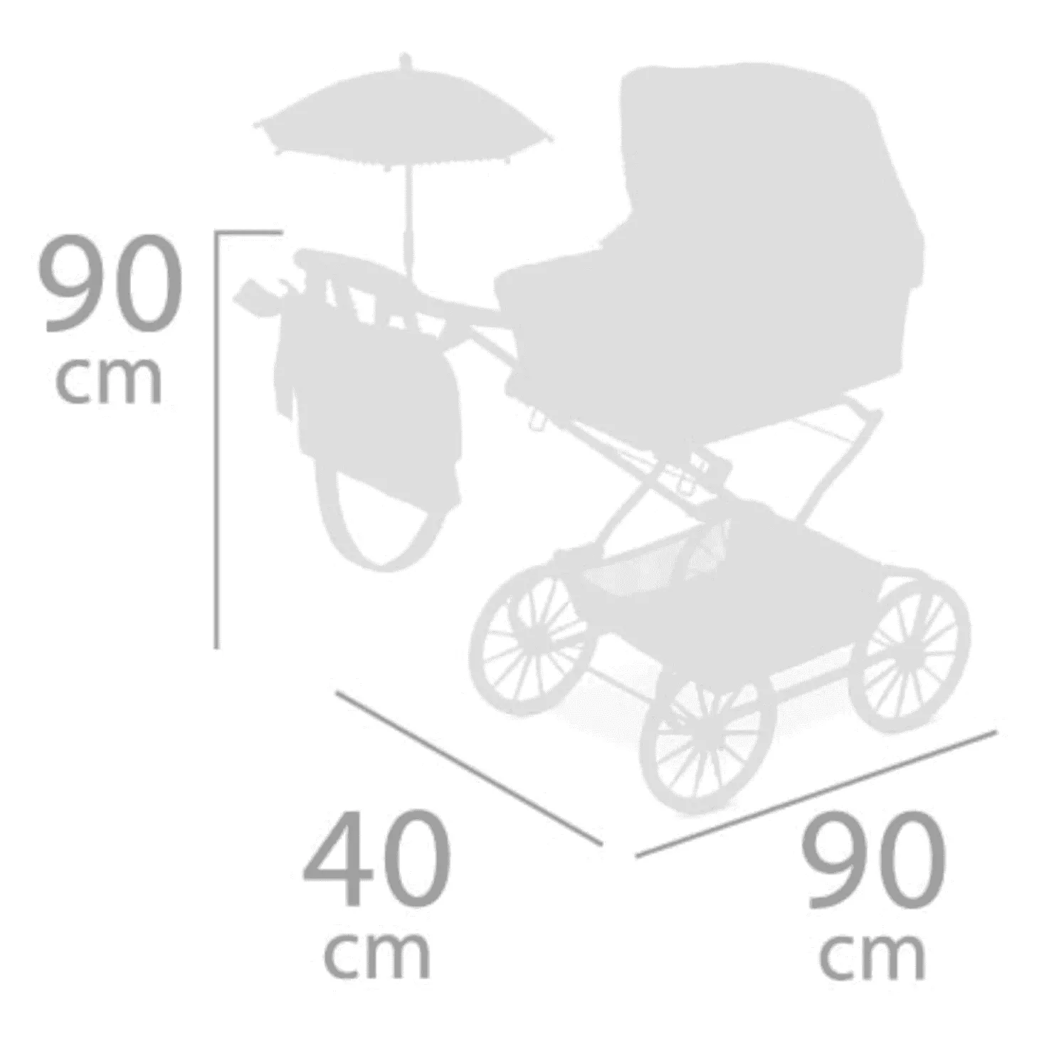 Coche De Muñeca 3X1 Plegable Para Muñecas De Hasta 48 Cm Con Sombrilla De Cuevas Toys