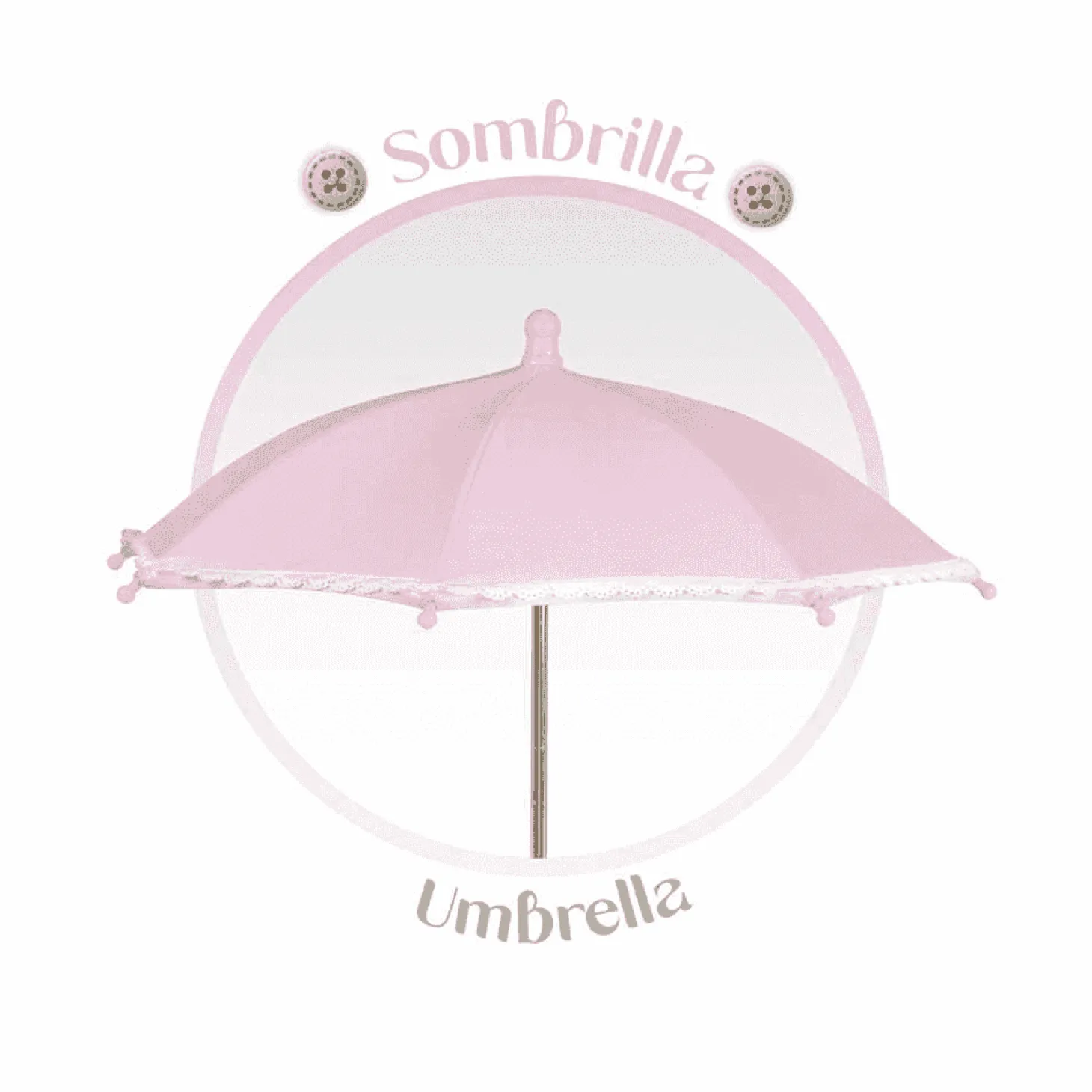 Coche de Muñecas Plegable con Sombrilla y Bolso De cuevas