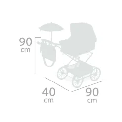 Coche de Muñecas Reborn Vintage Plegable con Sombrilla