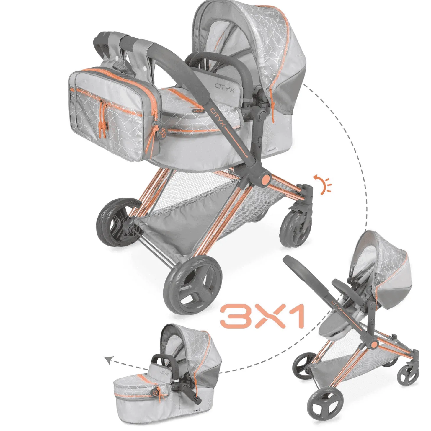 Coche Muñeca 3 X 1 Plegable De Cuevas Toys