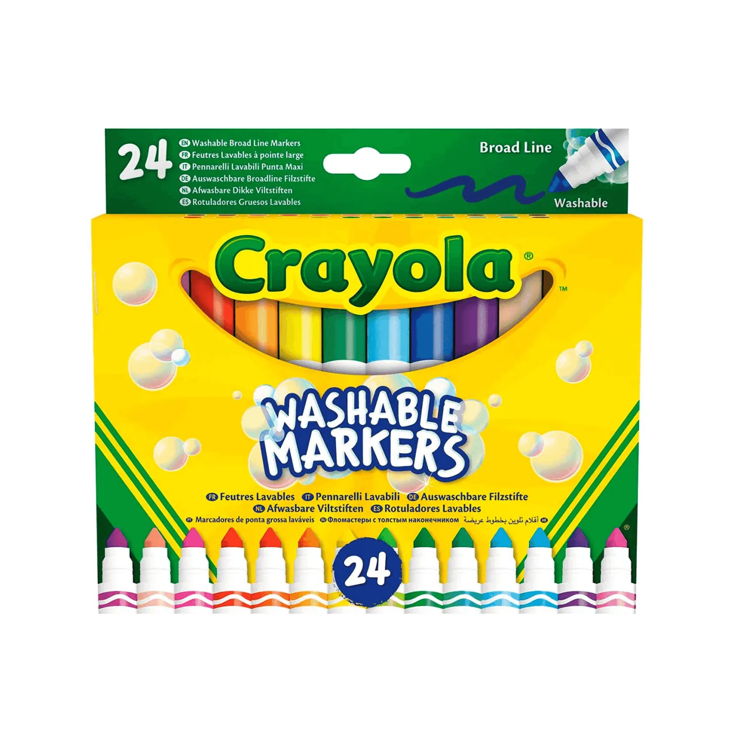 Crayola 24 Rotuladores Super Lavables Maxi Punta