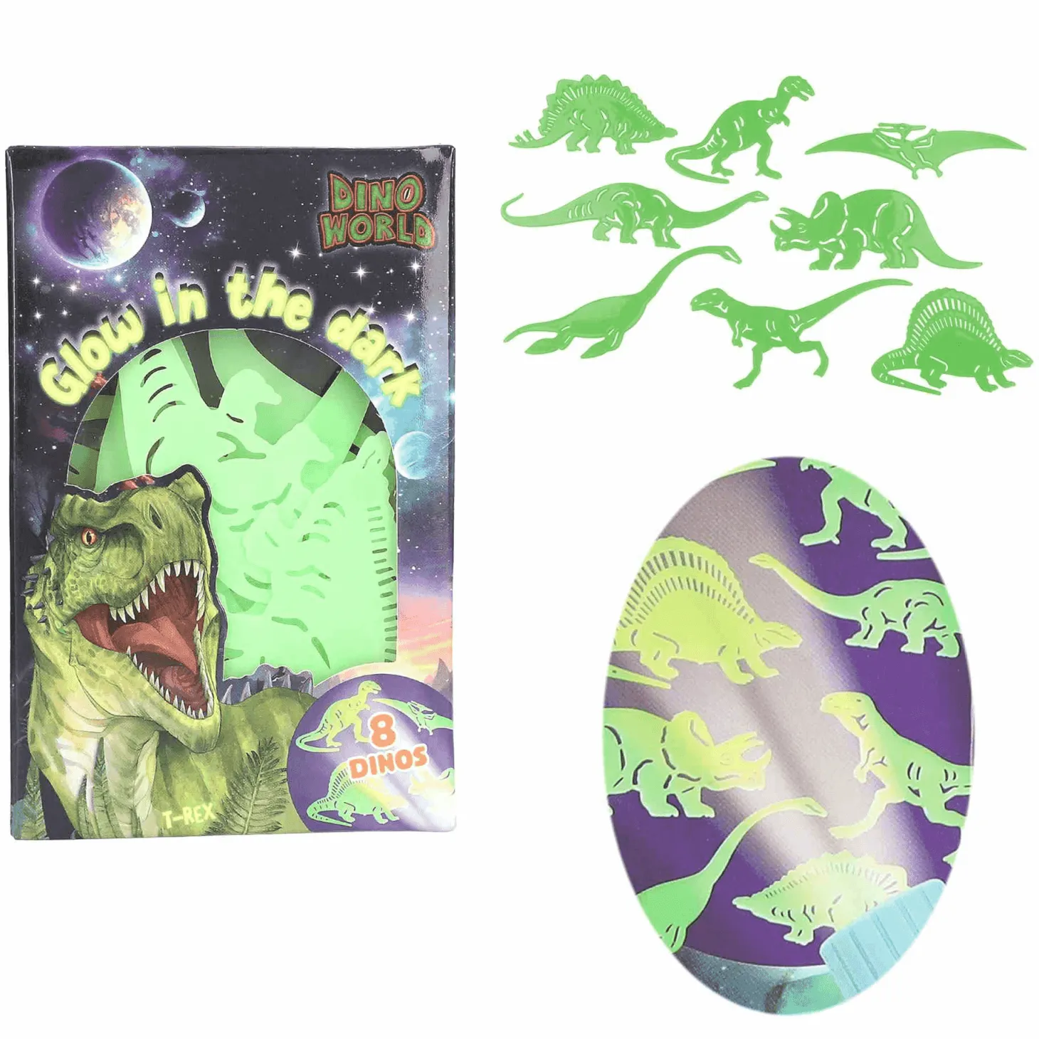 Dino World Pegatinas Glow In The Dark