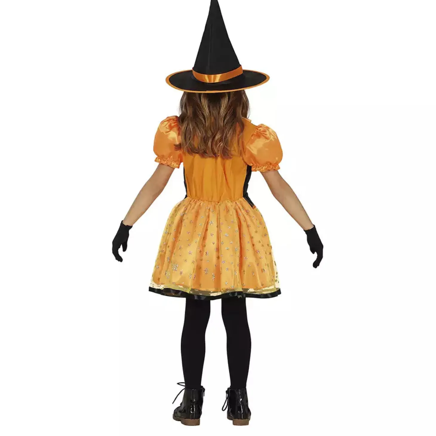 Disfraz Bruja Calabaza Purpurina Infantil T. 7-9