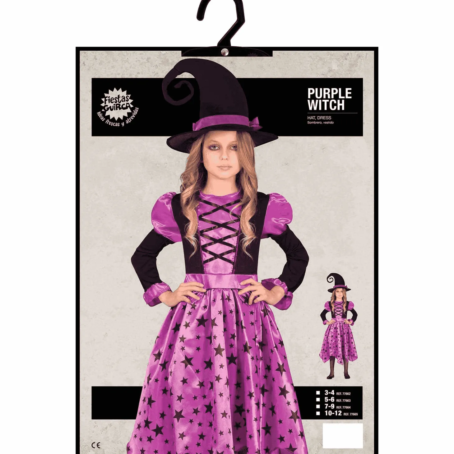 Disfraz Brujita Lila Estrellas 5-6 Años