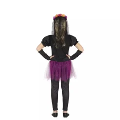 Disfraz Catrina Infantil con Flores y Tutú T. 7-9