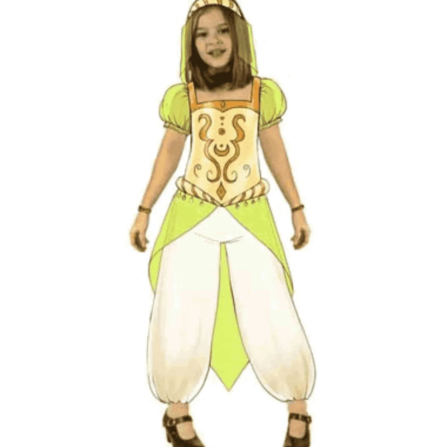 Disfraz De Arabe Verde Niña 7-9