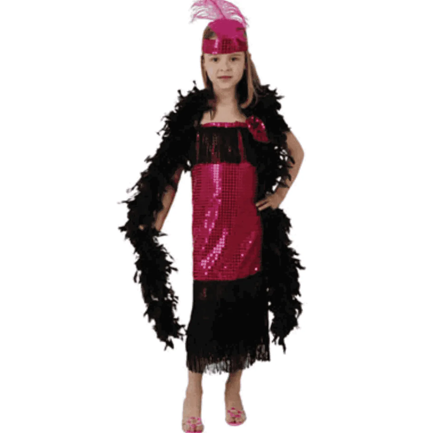 Disfraz De Charleston Niña 5-6 Fucsia