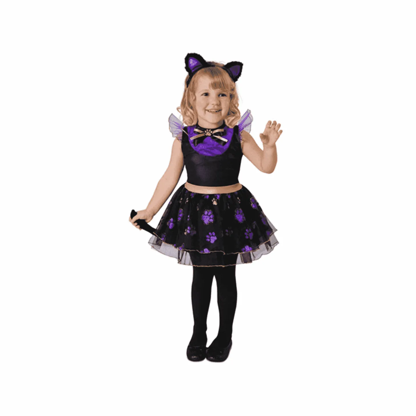 Disfraz de Gatita violeta 3-4 años infantil