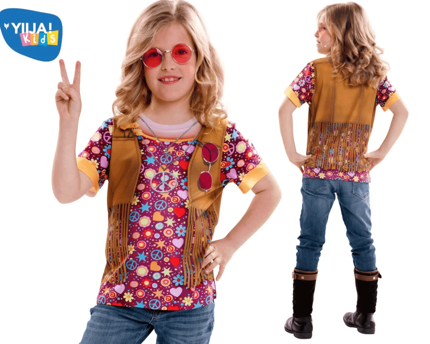 Disfraz de Hippie girl 8-10 años infantil