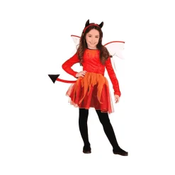 Disfraz de Niña Diablesa con Alas - Talla 5-6 años