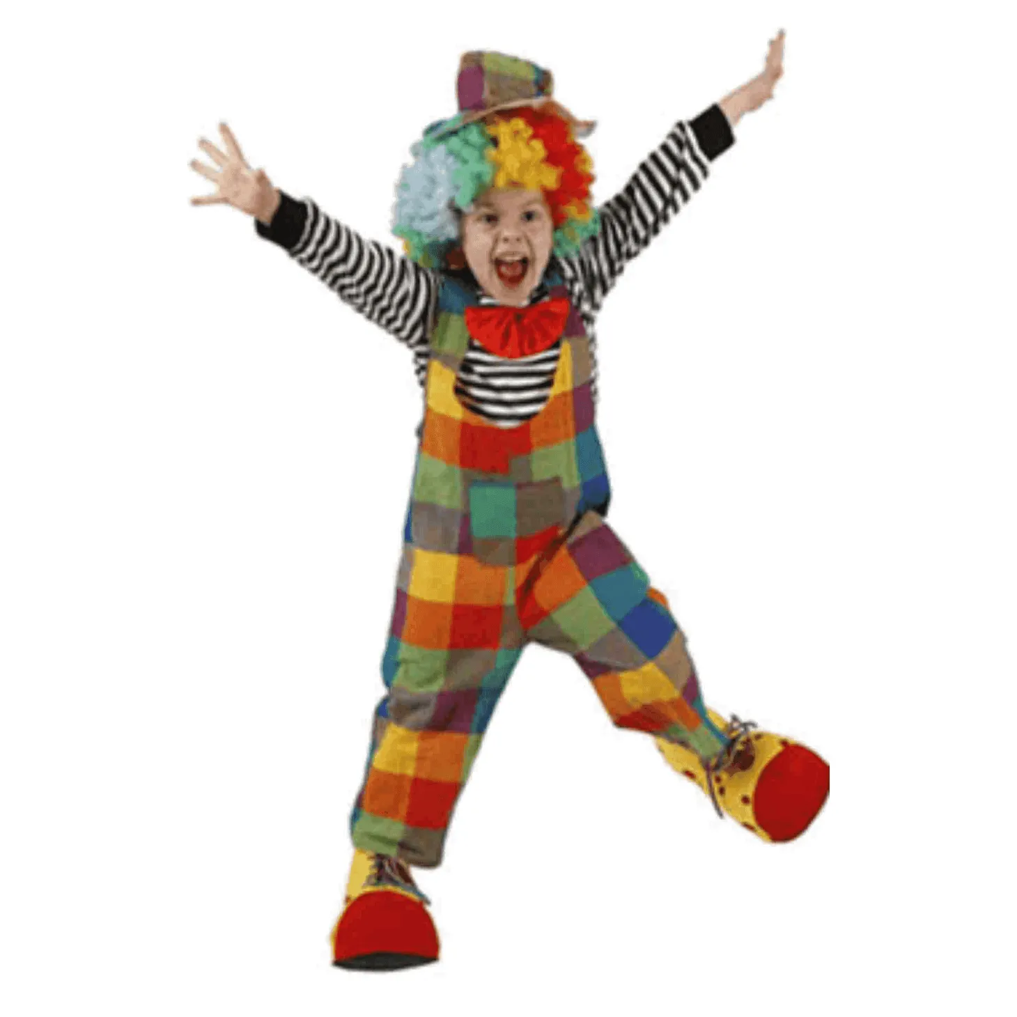 Disfraz De Payaso Cuadros 7-9 Años