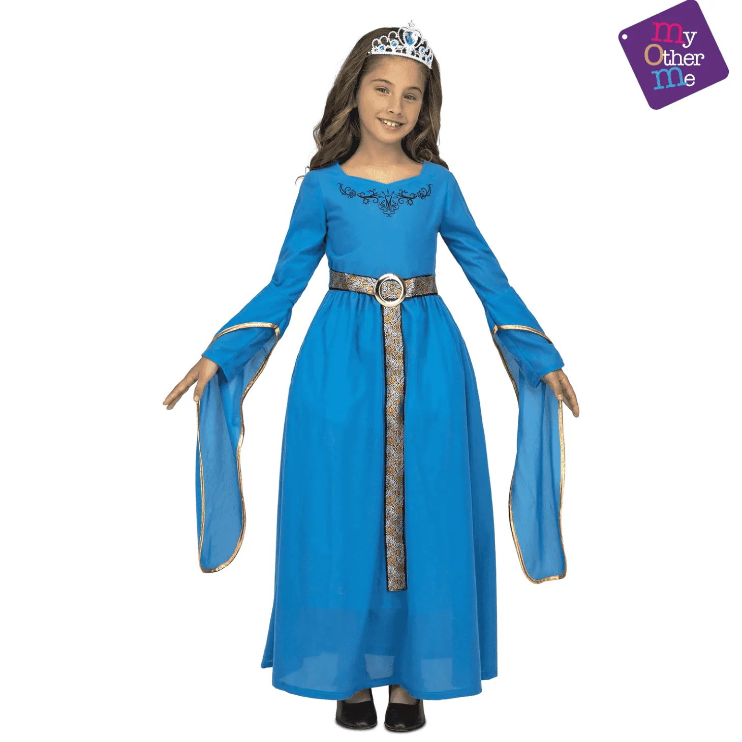 Disfraz de Princesa medieval azul 5-6 años infantil