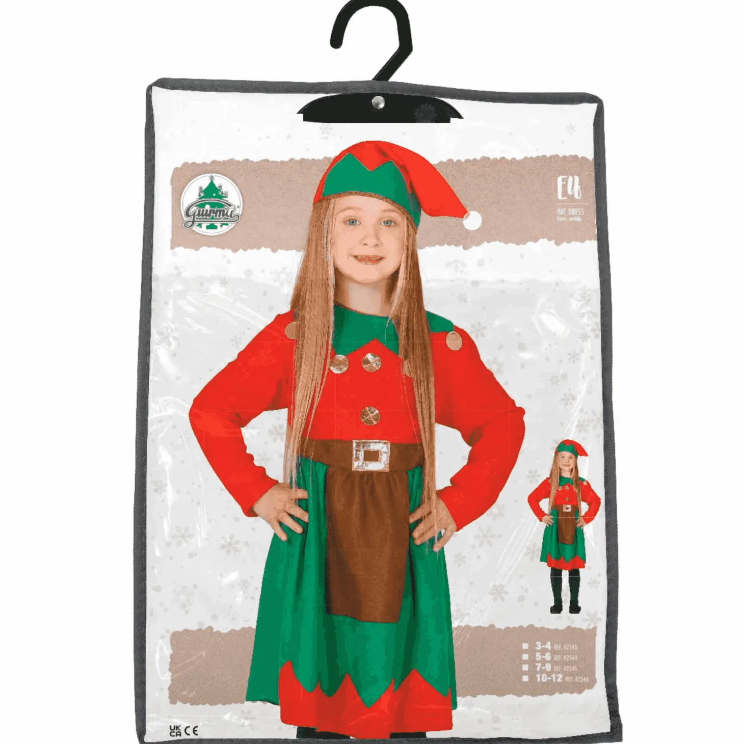 Disfraz Elfa Navideña Talla 5 a 6 años