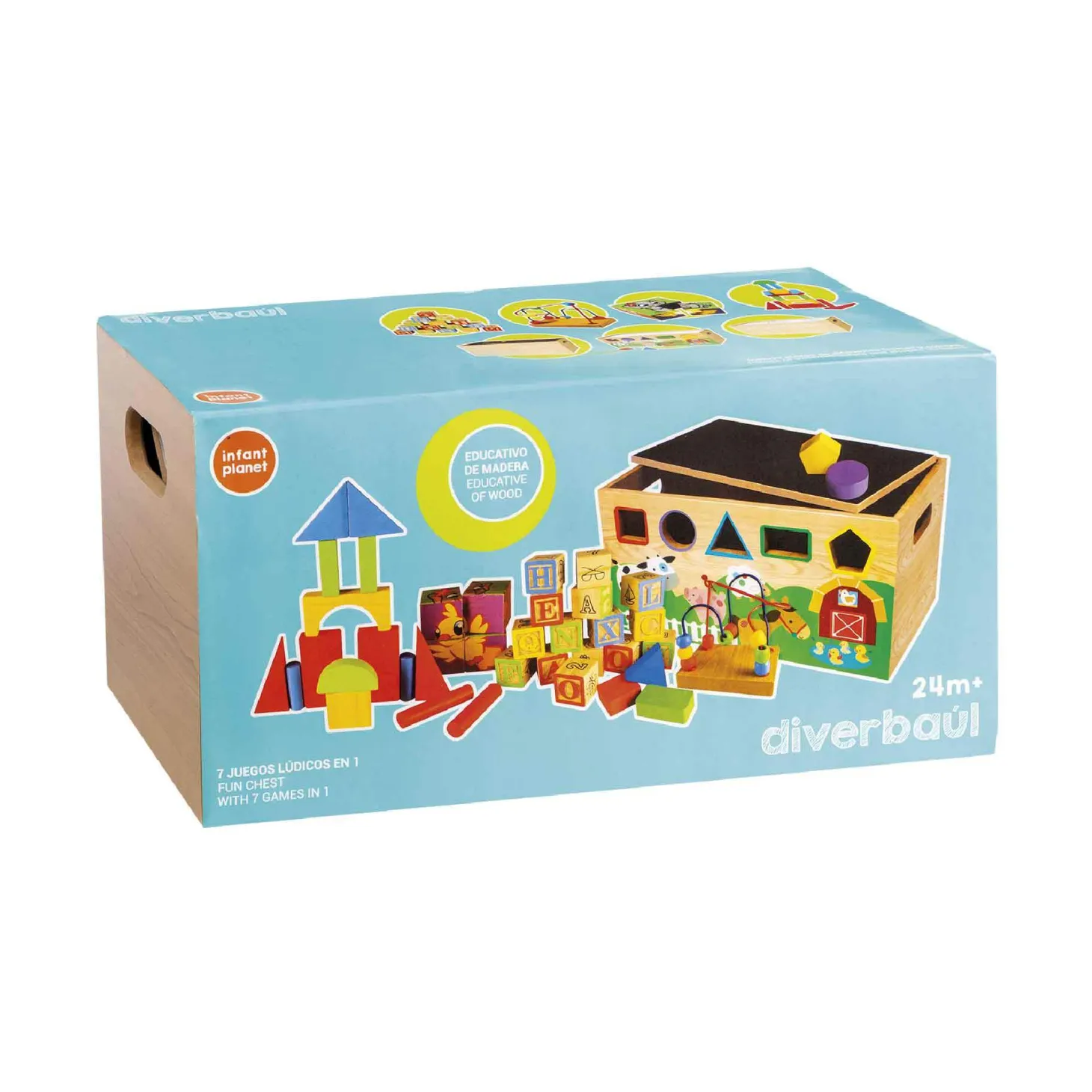 Diverbaúl 7 Juegos en 1 | Juguetes de Madera