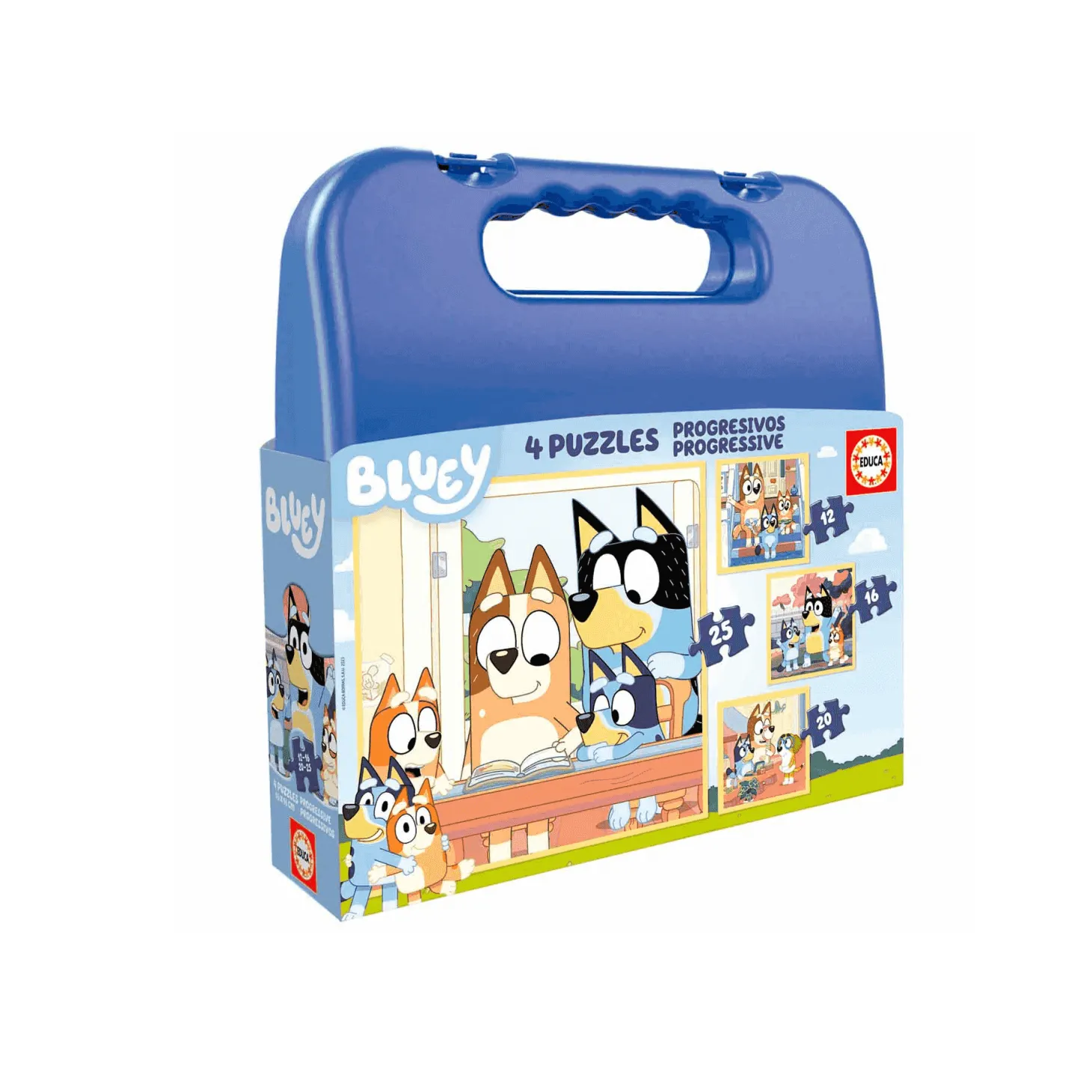 Educa Puzzle Maleta Progresivos Bluey 12-16-20-25