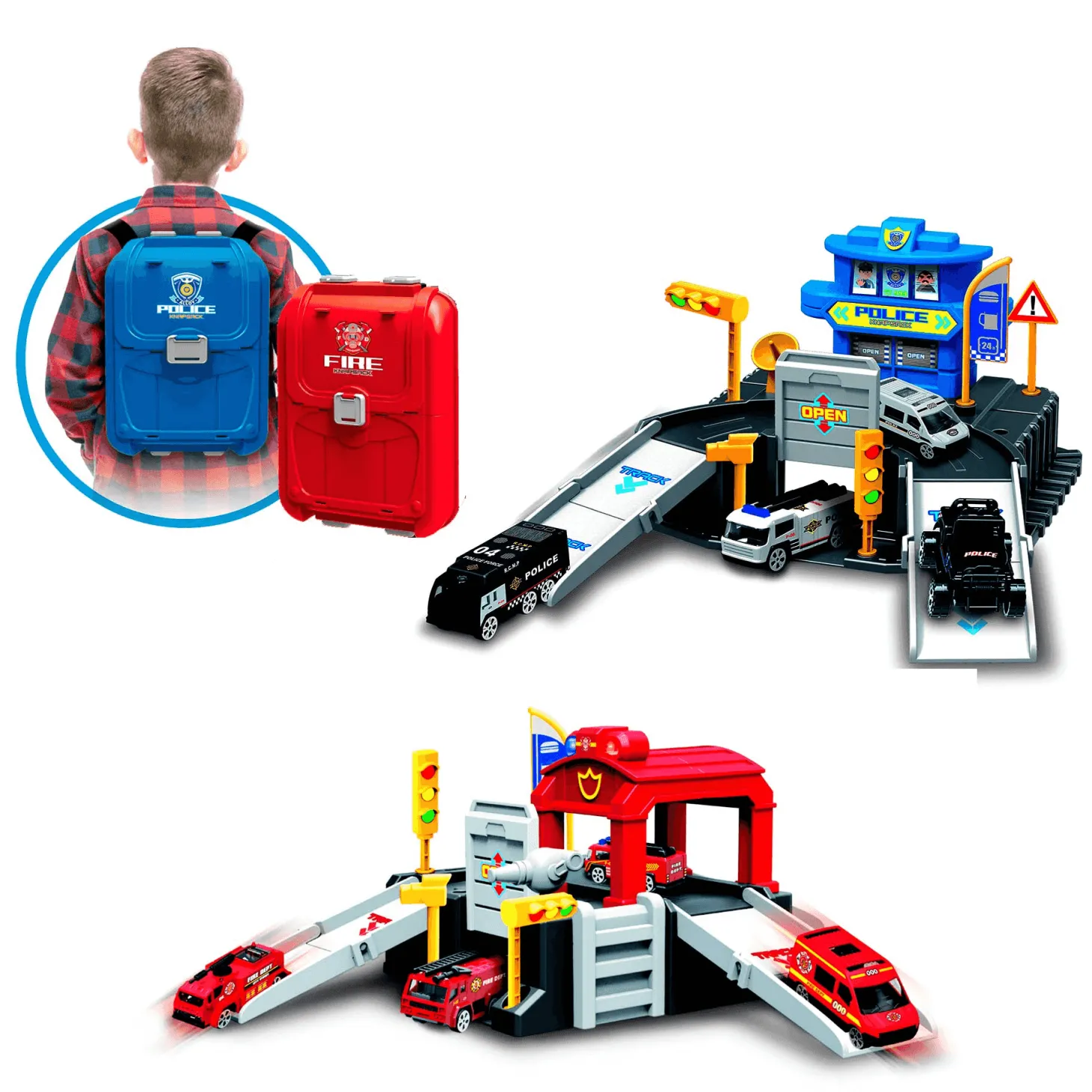 Estación Portátil de Emergencias 2 en 1 | Motor Planet Juguete Circuito de Coches