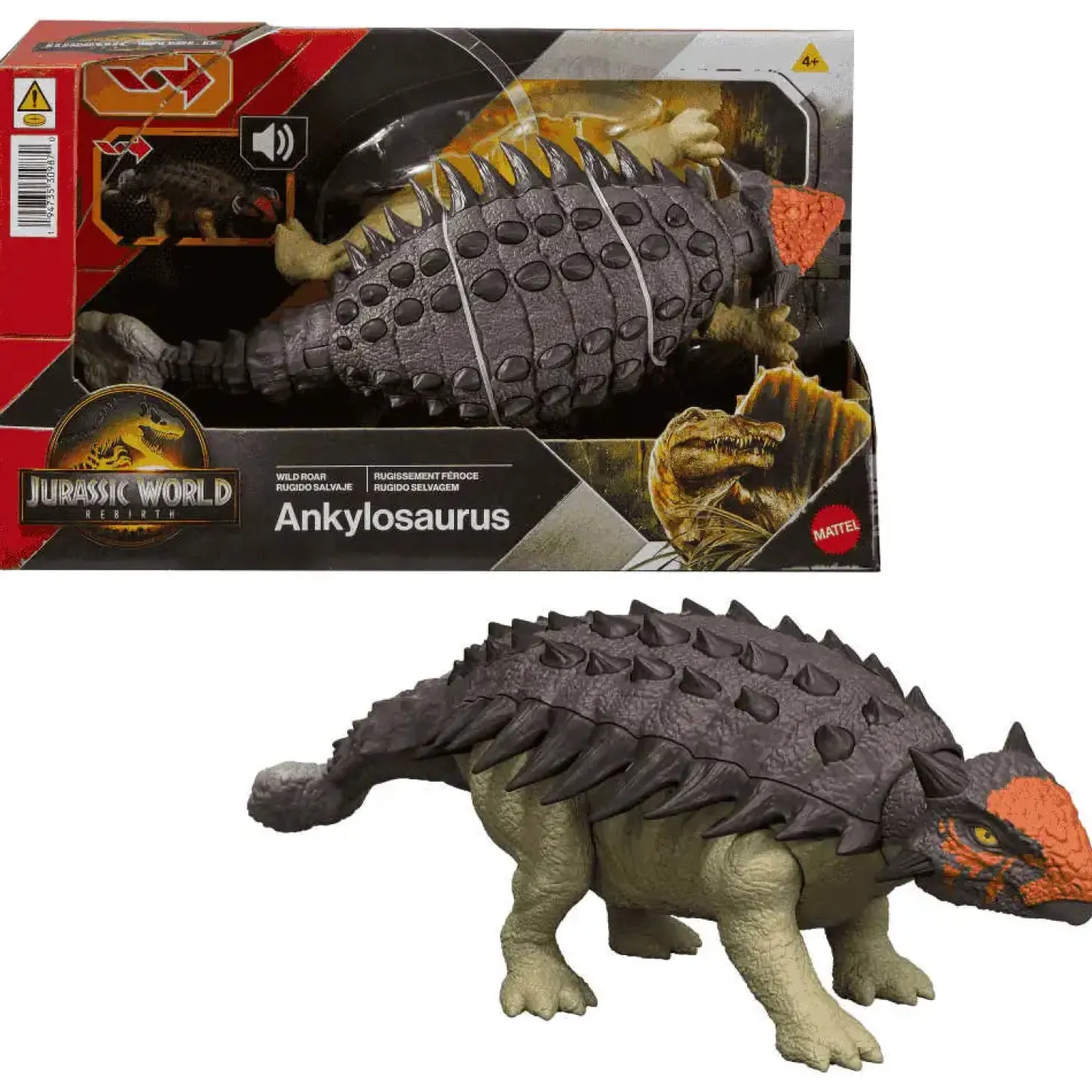 Figura Jurassic World Wild Roar Anquilosaurio