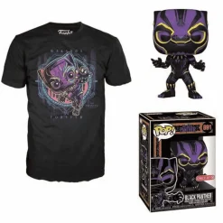 Funko Pop & Tee Marvel Blacklight Black Panther - ¡Ideal para fans y coleccionistas!