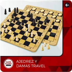 Game Planet Classics Ajedrez y Damas Travel – Caja Metálica