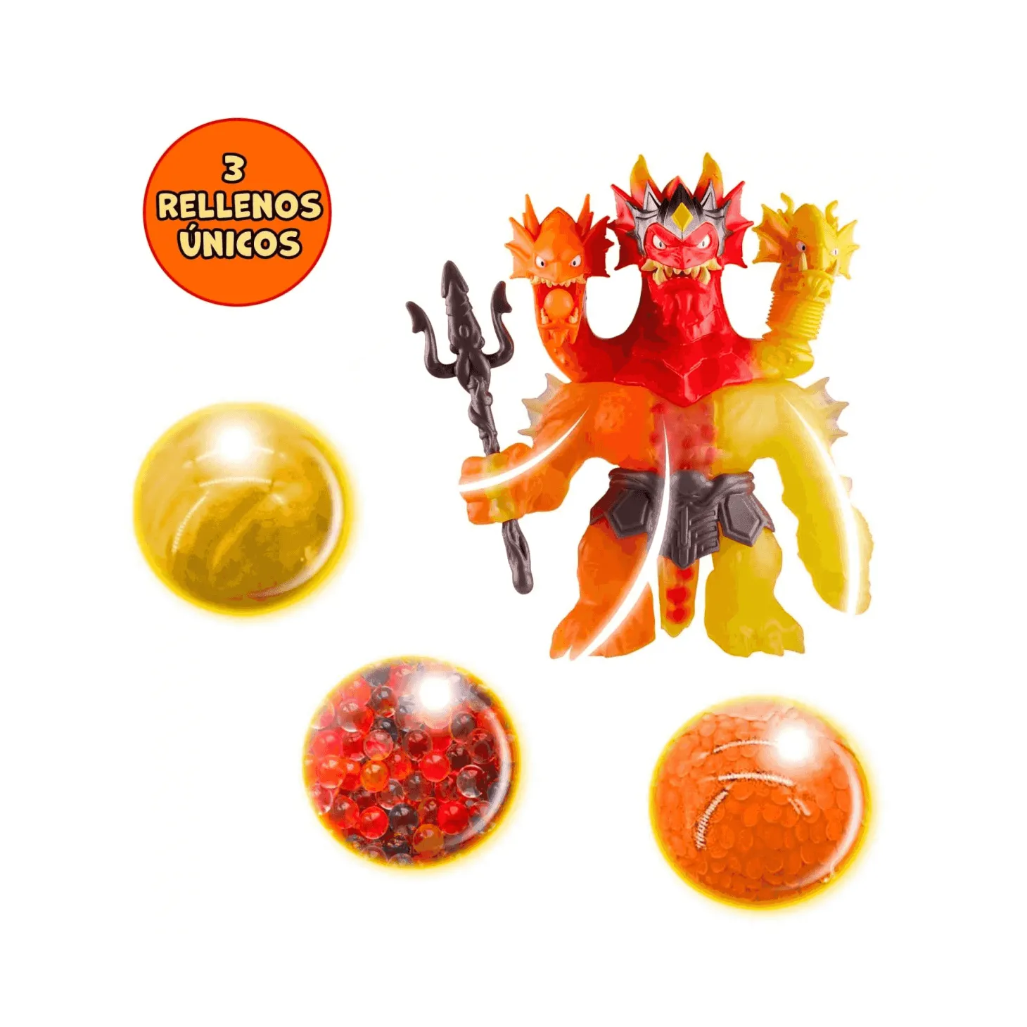 Goo Jit Zu King Hydra Lava Fury - Héroe Estirable