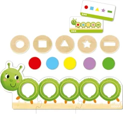 Goula Juego Preescolar De La Oruga Oli Formas y Colores Madera