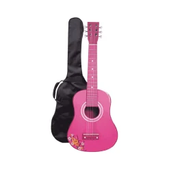 Guitarra De Madera Rosa Con Funda 65 cm | Acordes