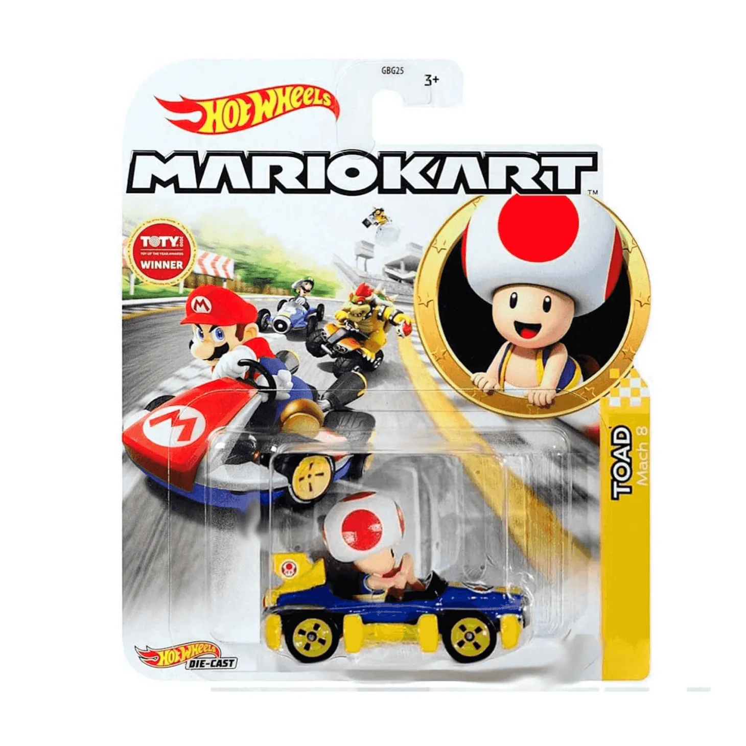 Hot Wheels Mario Kart Coche Toad Mach 8
