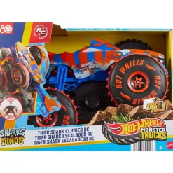 Hot Wheels Monster Trucks Tiger Shark RC Escalador – 3 modos: carrera, escalada y frenético