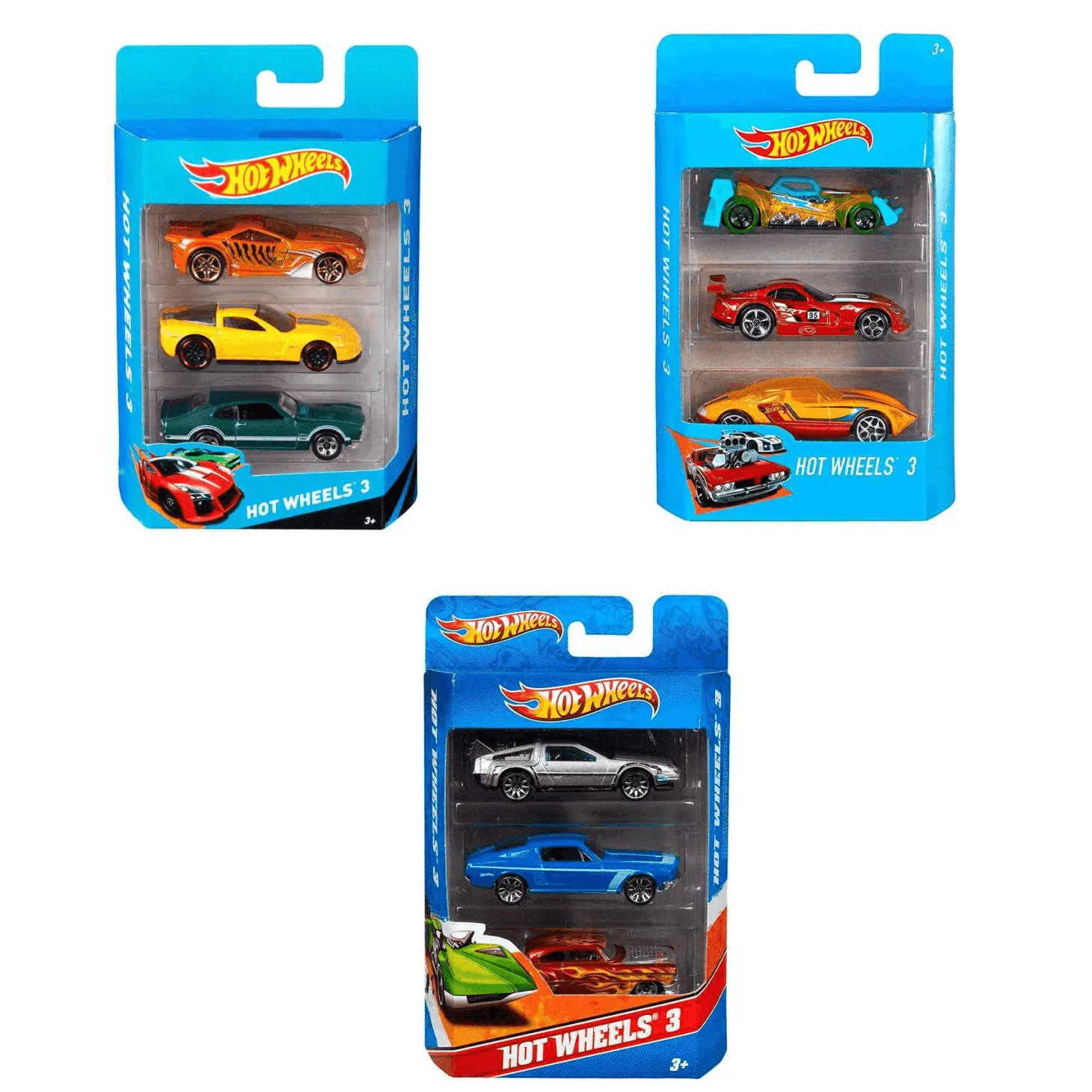 Hot Wheels Pack de 3 Coches de Juguete Modelos Surtidos 3 años