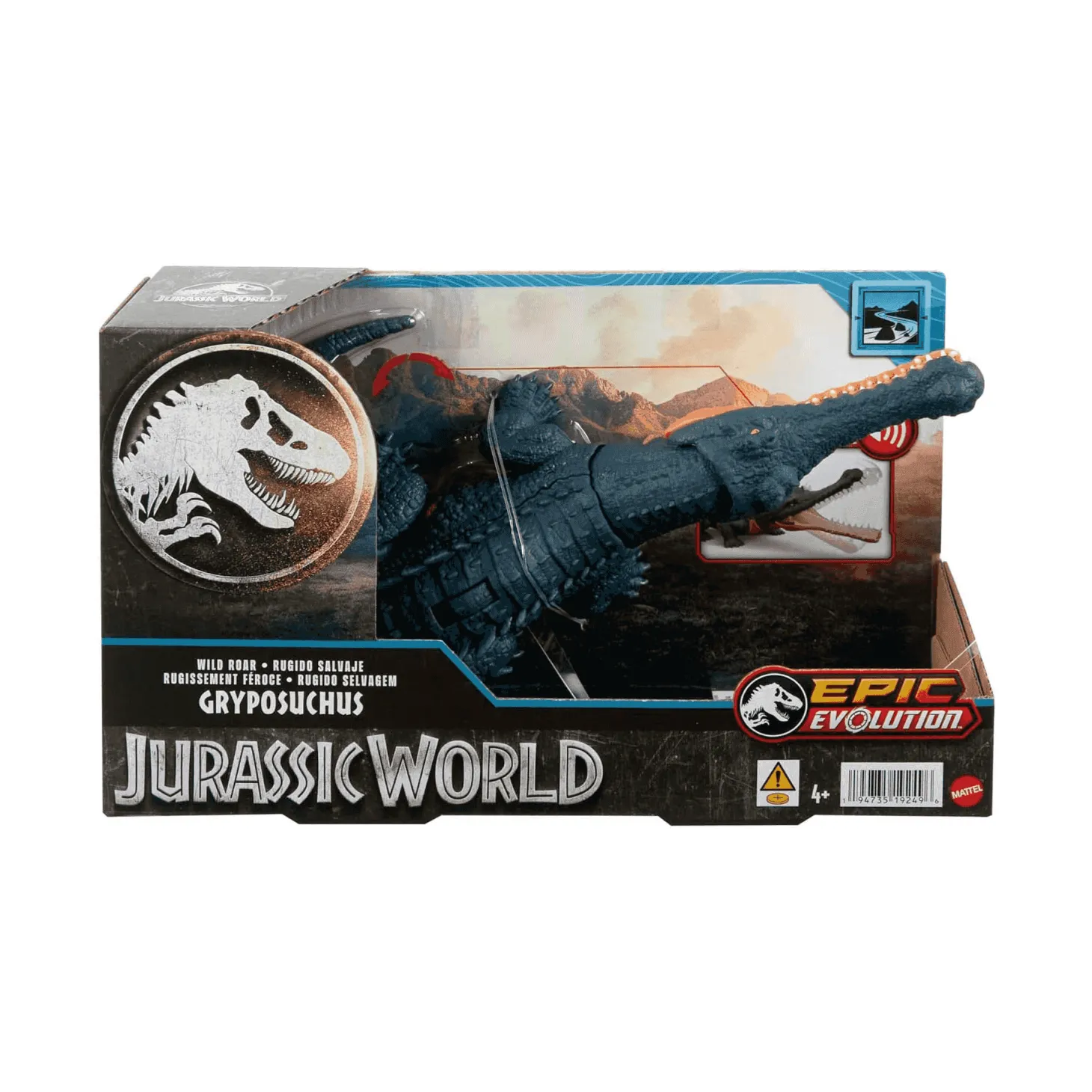 Jurassic World Wild Roar Gryposuchus Dinosaurio con sonidos Mattel