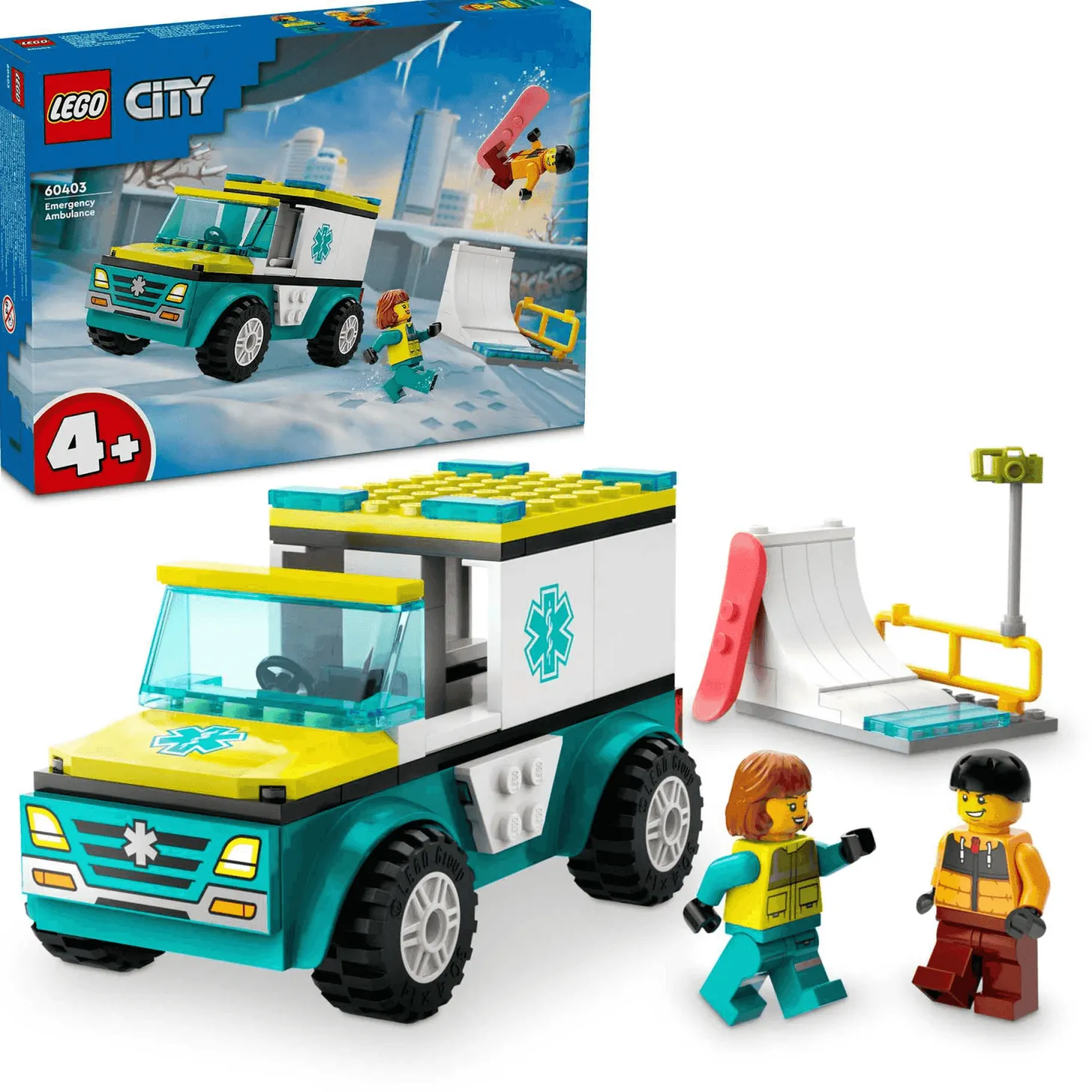 LEGO City Ambulancia de Emergencias y Chico con Snowboard 60403