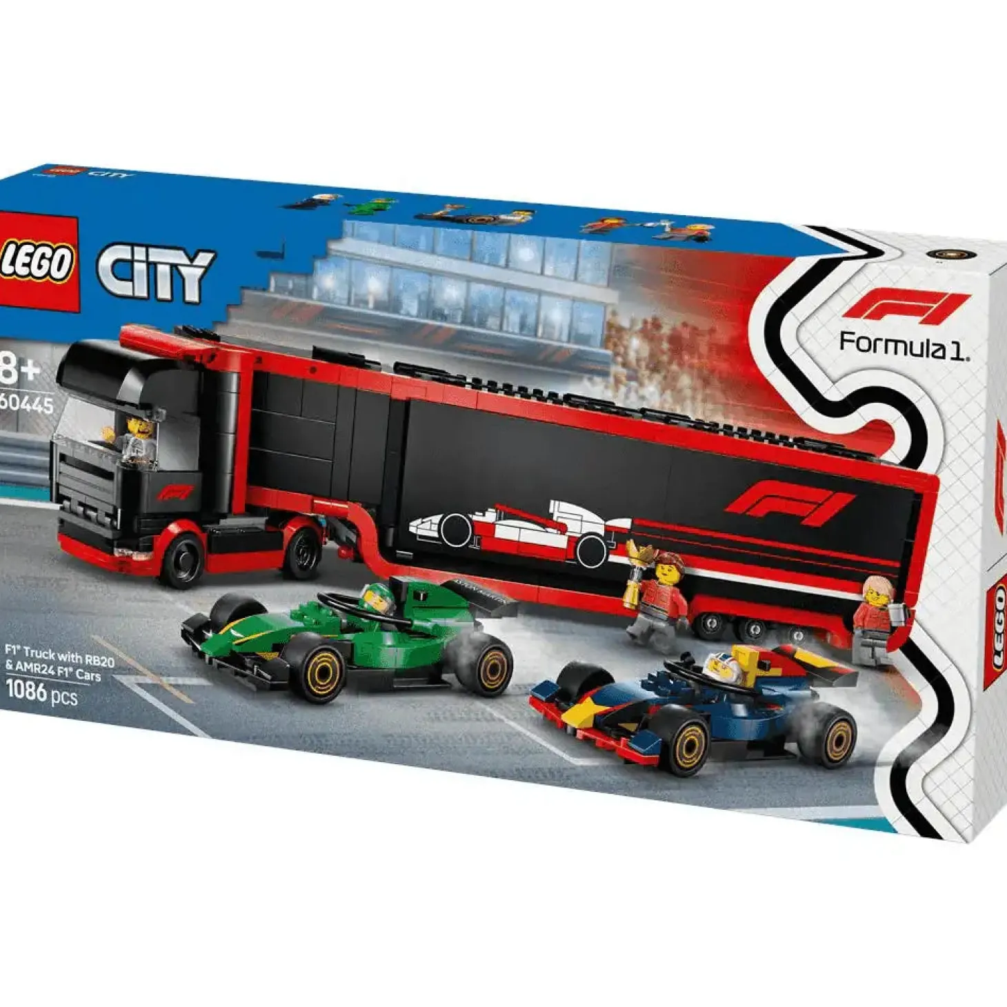 LEGO City Camión de F1 con Coches de F1 RB20 y AMR24 60445