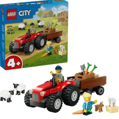 LEGO City Tractor Rojo con Remolque y Oveja Juguete 60461
