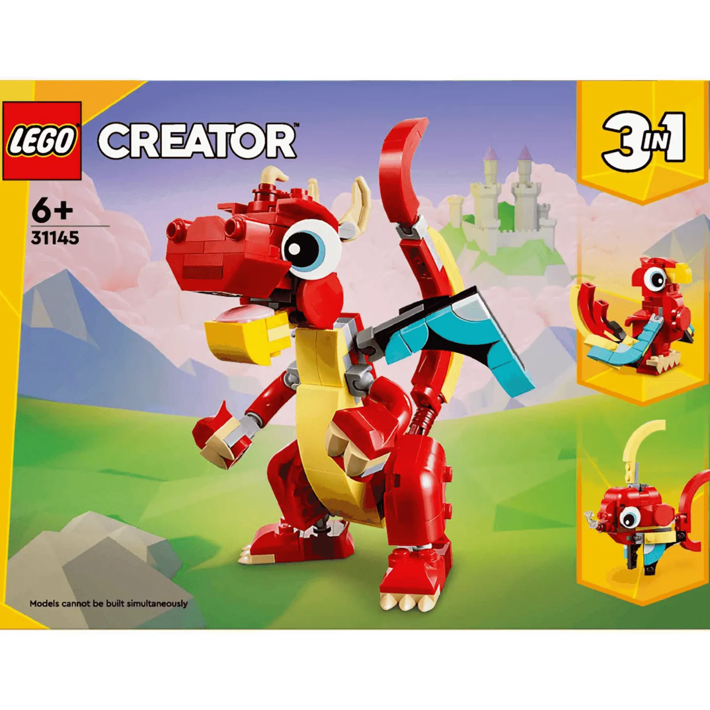 LEGO Creator Dragón Rojo Set de juguetes 3en1 de animales 31145