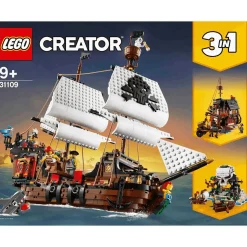 LEGO Creator 3en1 Barco Pirata 31109 – Set de construcción 3 en 1 con barco, taberna y calavera